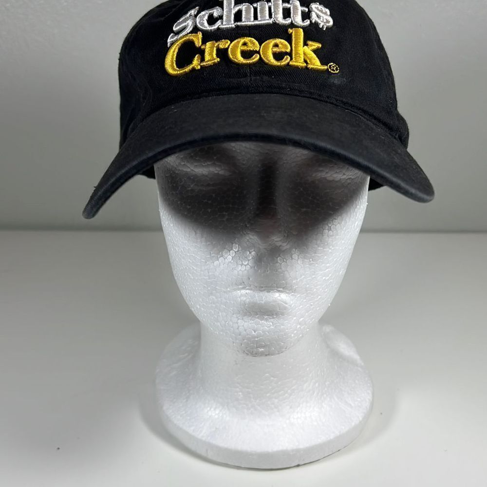 Schitt’s Creek Buckle Back Baseball Cap. Black & Yellow.  OSFM